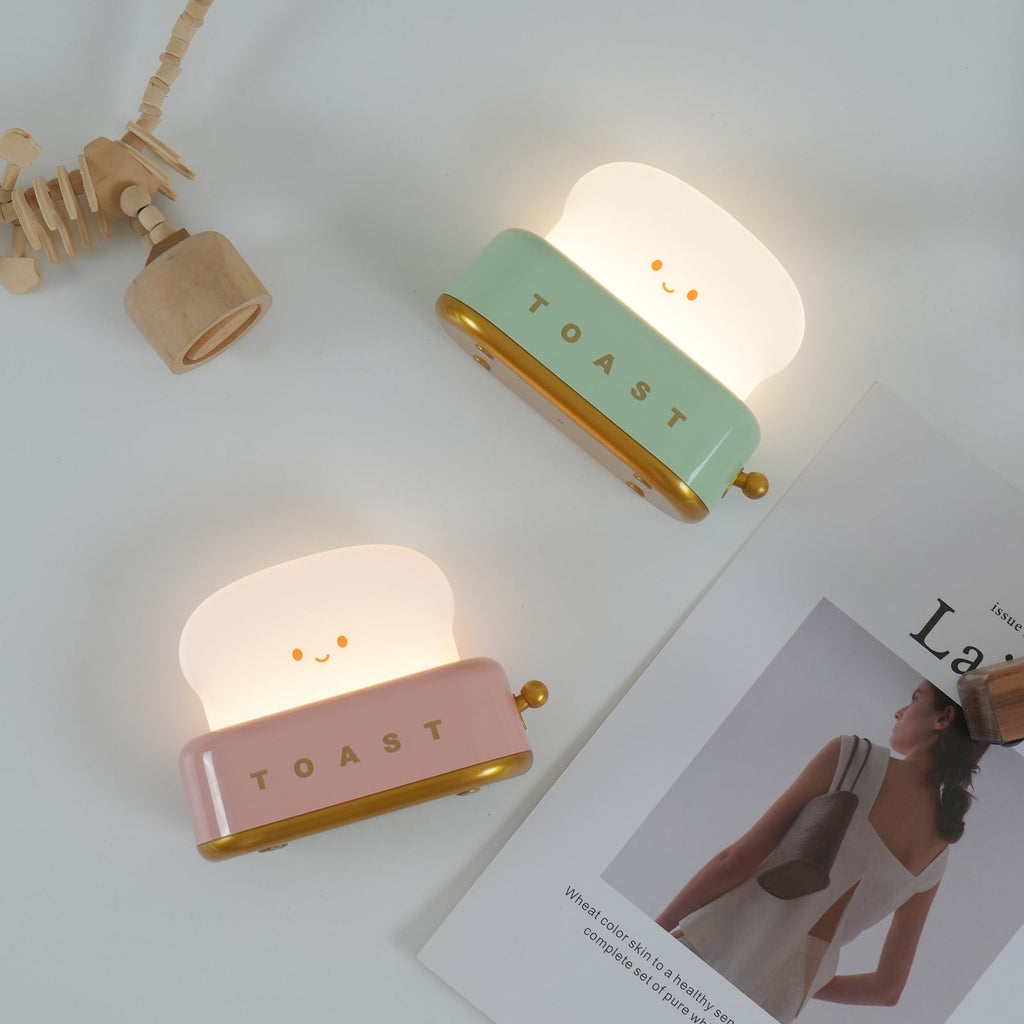 Toaster Lamp with Glowing Toast