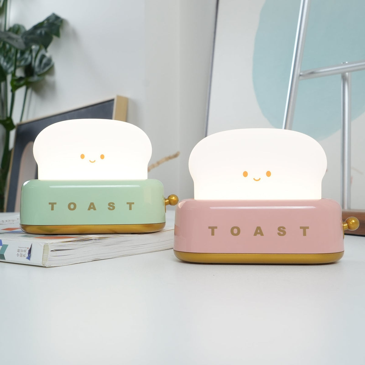 Toaster Lamp with Glowing Toast