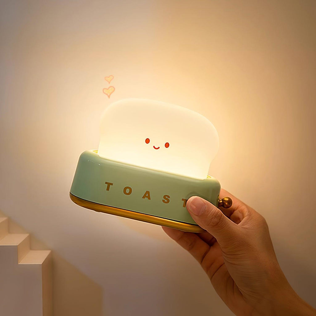 Toaster Lamp with Glowing Toast
