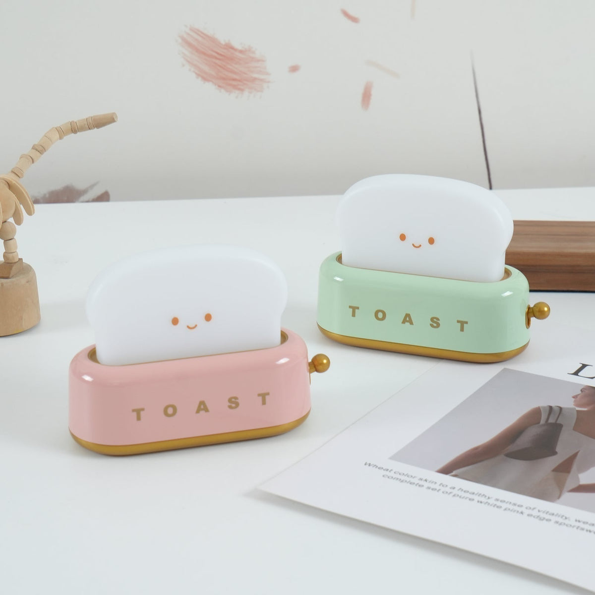 Toaster Lamp with Glowing Toast