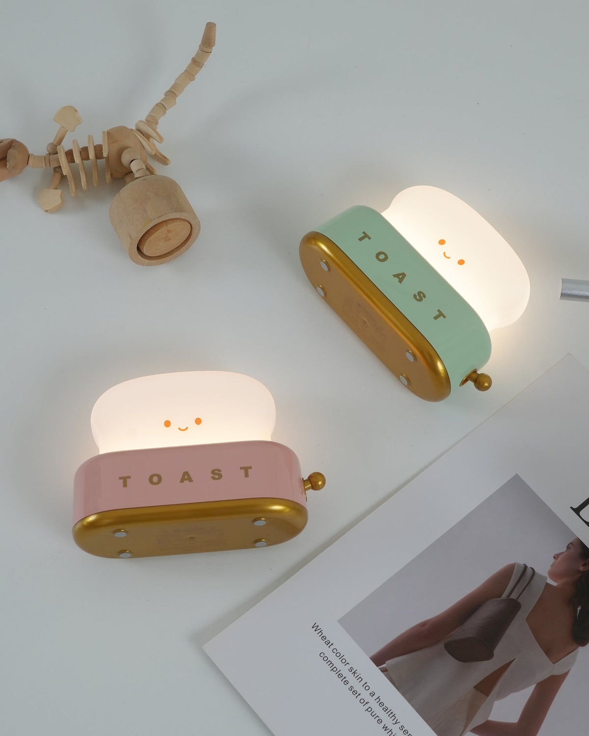 Toaster Lamp with Glowing Toast