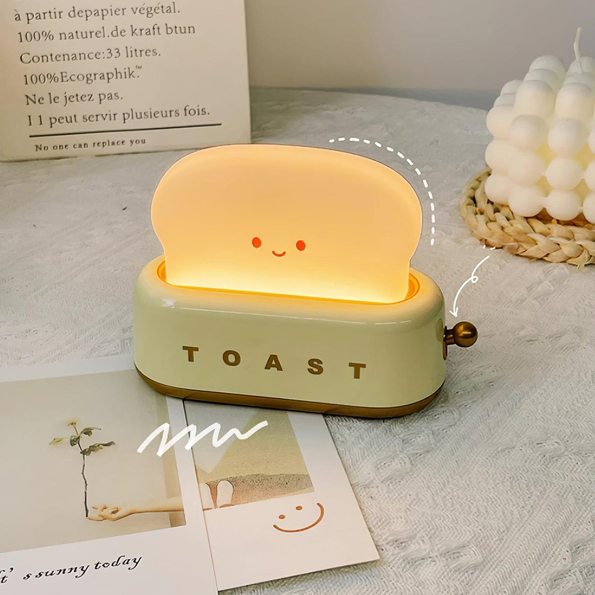 Toaster Lamp with Glowing Toast