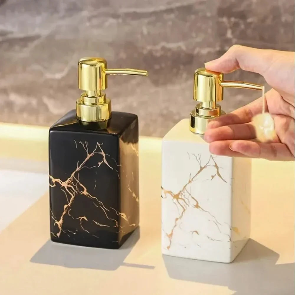 Marble Effect Soap Dispenser, Black or White