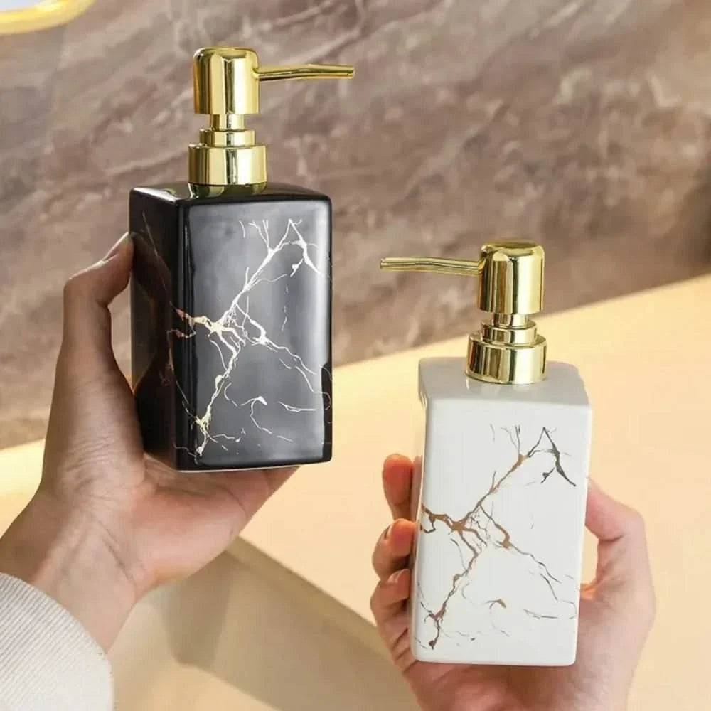 Marble Effect Soap Dispenser, Black or White
