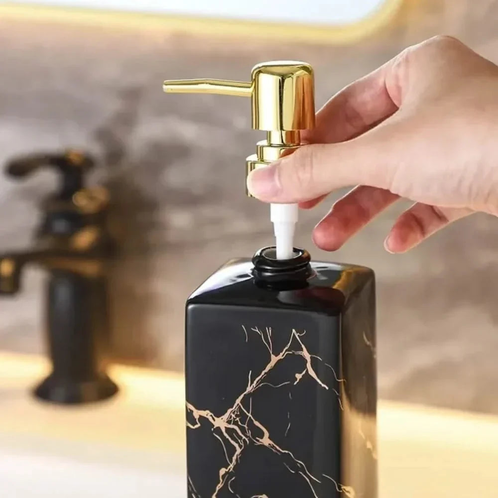 Marble Effect Soap Dispenser, Black or White