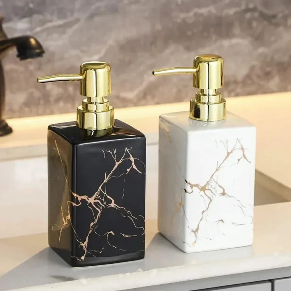 Marble Effect Soap Dispenser, Black or White